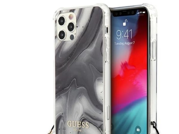 Guess Marble Collection-deksel til iPhone 12 / iPhone 12 Pro - Grå