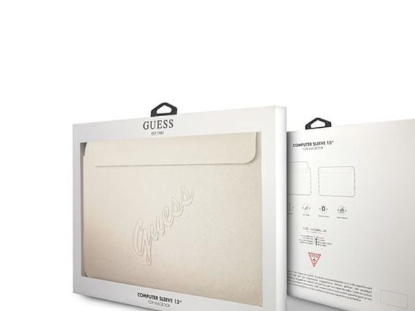 Alkuperäinen kannettavan tietokoneen holkki Saffiano Script GUCS13PUSASLG 13" Gold