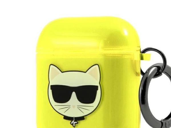 Karl Lagerfeld Choupette-skal till AirPods 1/2 - Gul