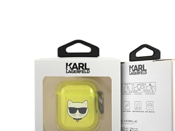 Karl Lagerfeld Choupette-skal till AirPods 1/2 - Gul