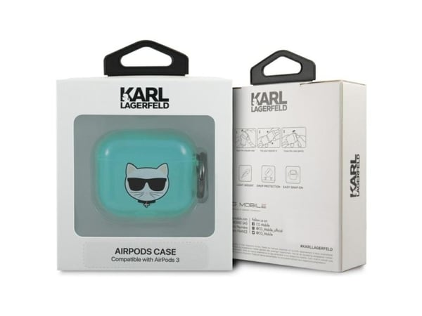 Karl Lagerfeld Choupette-deksel til AirPods 3 - blå