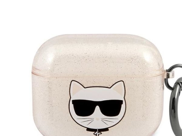 Karl Lagerfeld Glitter Choupette-skal för AirPods 3 - Guld