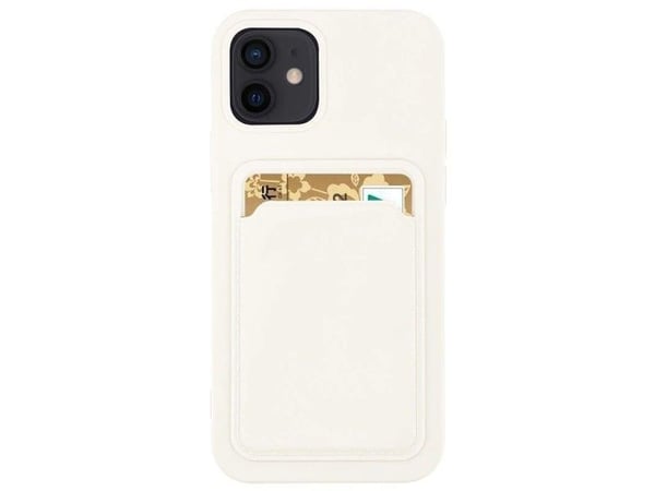 Kortholder i silikon / dokumentlomme med kortlomme til Samsung Galaxy A72 4G - hvit