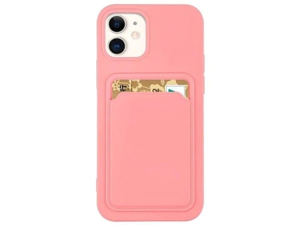 Card Case silikonlommebok med kortlomme til Samsung Galaxy A72 4G rosa