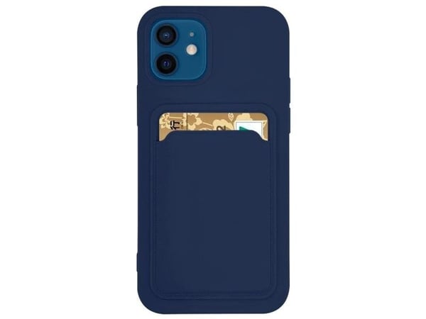Kortholder i silikon med kortlomme og dokumenter til Samsung Galaxy A72 4G - navy blue