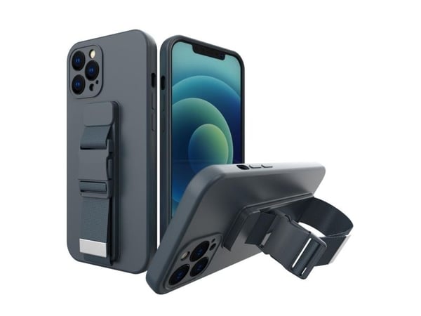Snor-etuiet gel-etui med kjede-lanyard veske-lanyard iPhone XR - navyblå