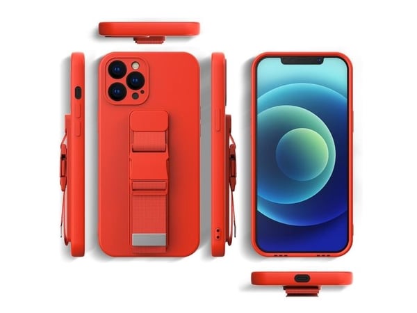 Rope case gel-etui med kjedehank/lanyard veske-lanyard til Samsung Galaxy A22 4G - mørkegrønn
