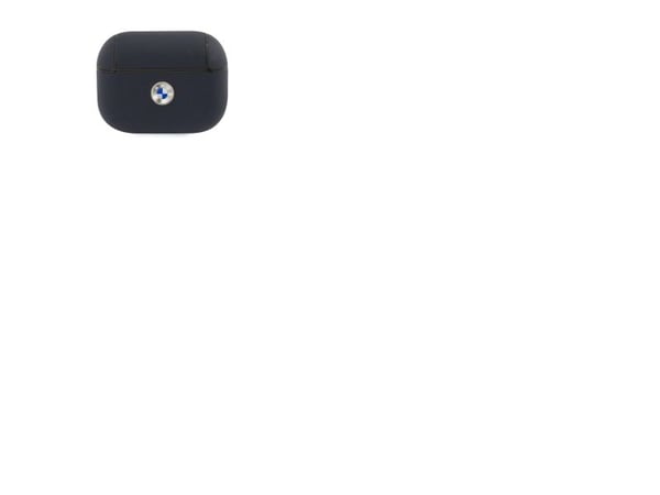 BMW äkta läder Silver-logo AirPods Pro-skal - marinblå