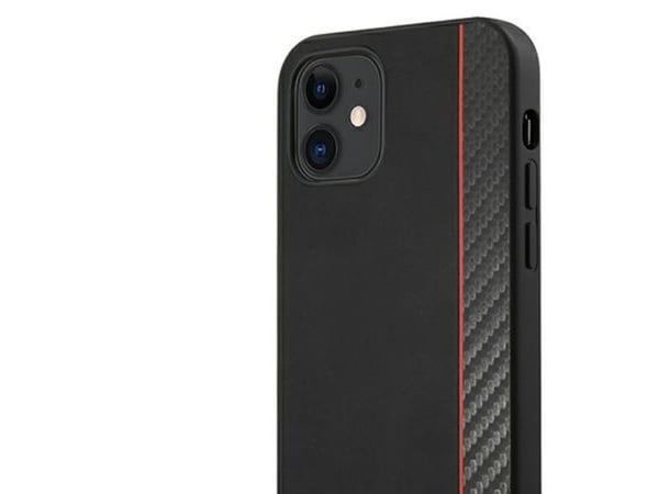 Ferrari FESAXHCP12SBK iPhone 12 mini 5,4" czarny/black hardcase On Track Carbon Stripe