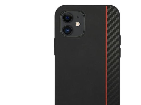 Ferrari FESAXHCP12SBK iPhone 12 mini 5,4" czarny/black hardcase On Track Carbon Stripe
