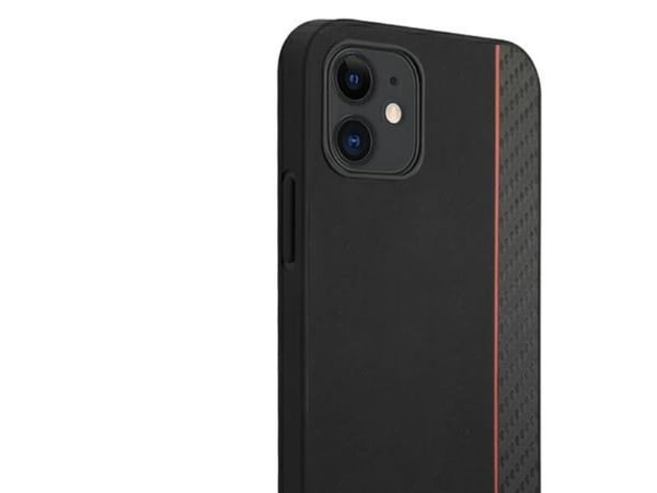 Ferrari FESAXHCP12SBK iPhone 12 mini 5,4" czarny/black hardcase On Track Carbon Stripe