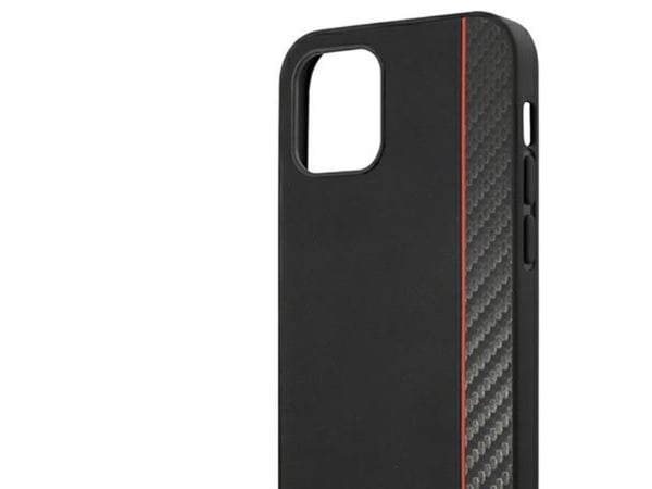 Ferrari FESAXHCP12SBK iPhone 12 mini 5.4" svart/svart hårdskal On Track Carbon Stripe