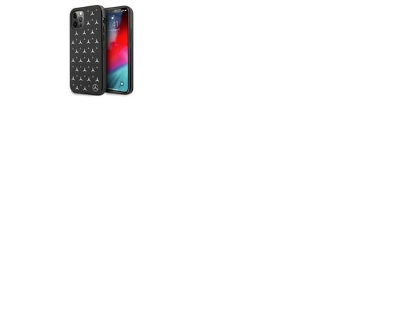 Mercedes Benz Apple iPhone 12 Pro Max Mercedes Case Silver Stars Pattern (MEHCP12LESPBK) Musta