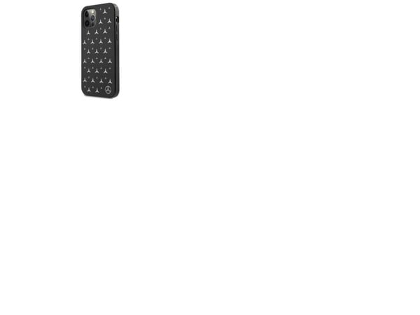 Mercedes Benz Apple iPhone 12 Pro Max Mercedes Case Silver Stars Pattern (MEHCP12LESPBK) Musta
