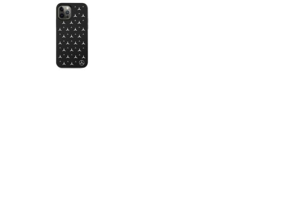 Mercedes Benz Apple iPhone 12 Pro Max Mercedes Case Silver Stars Pattern (MEHCP12LESPBK) Musta