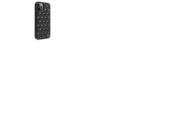 Mercedes Benz Apple iPhone 12 Pro Max Mercedes Case Silver Stars Pattern (MEHCP12LESPBK) Musta