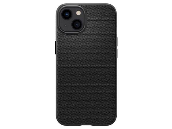 Spigen Liquid Air - Baksidedeksel for mobiltelefon - termoplast-polyuretan (TPU) - matt svart - for Apple iPhone 13