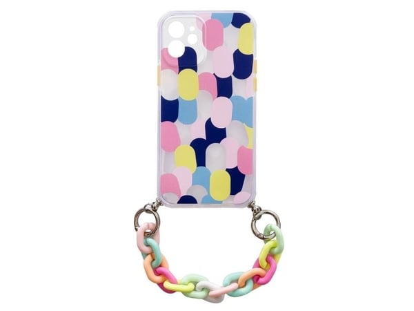 Color Chain-etui i gel - fleksibelt elastisk med kjedeanheng til iPhone 8 Plus / iPhone 7 Plus - multicolor