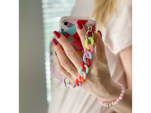 Color Chain-etui i gel - fleksibelt elastisk med kjedeanheng til iPhone 8 Plus / iPhone 7 Plus - multicolor