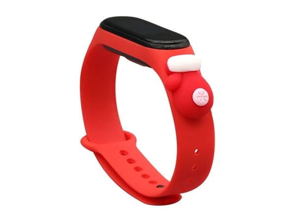 Hurtel: Strap Xmas til Xiaomi Mi Band 5 / 6 jule silikonrem armbånd med hanske - rød