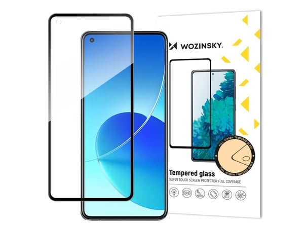 Wozinsky Wozinsky Super Slitesterk Herdet Glass Full Lim Full Skjermbeskytter med Rammeveske Friendly Oppo Reno6 4G Black