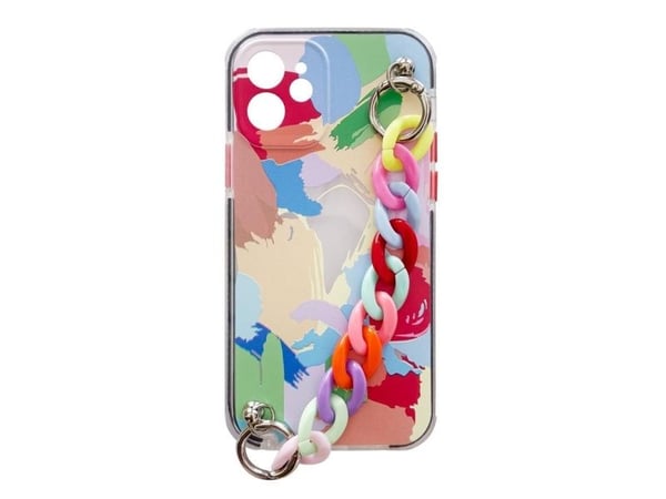 Color Chain-etui i gel, fleksibelt elastisk deksel med kjedeanheng til iPhone 13 Pro multicolor (4)