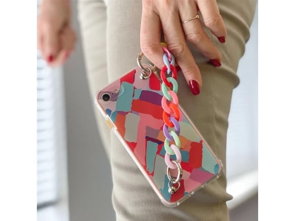 Color Chain-deksel gel fleksibelt elastisk deksel med kjedeanheng til Samsung Galaxy A22 4G flerfarget (2)
