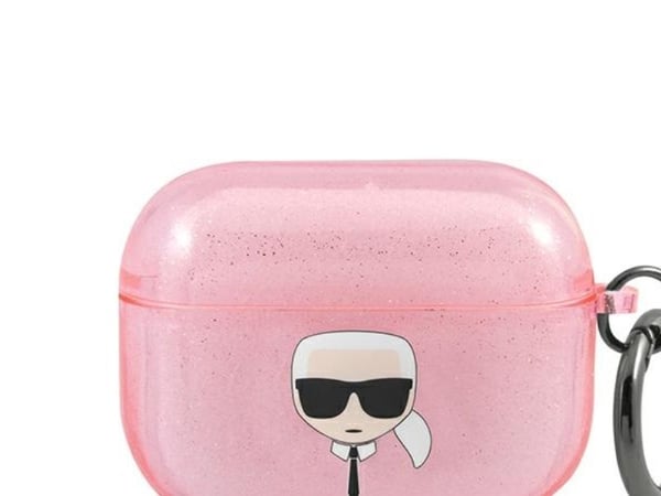 Karl Lagerfeld Glitter Karl's Head-deksel til AirPods Pro - rosa