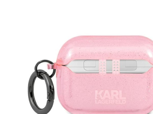 Karl Lagerfeld Glitter Karl's Head-deksel til AirPods Pro - rosa