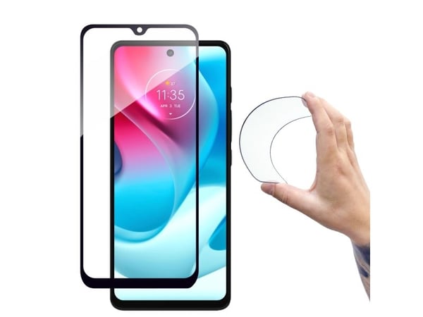 Full Cover Flexi Nano Glass Film herdet glass med Moto G60s-ramme