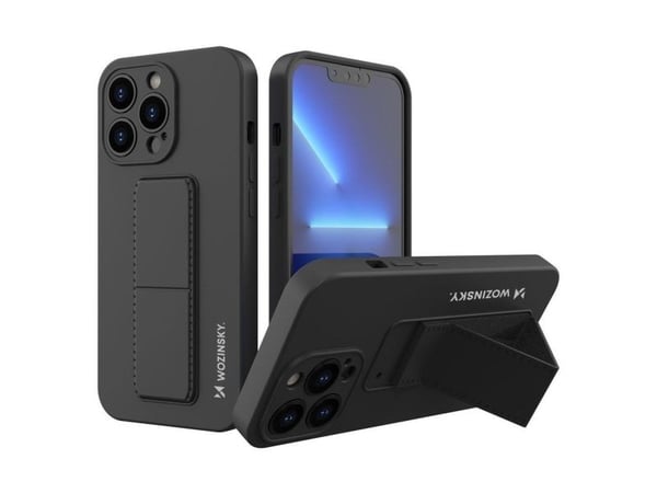 Wozinsky kickstand-deksel silikondeksel med stativ iPhone 13 mini - svart