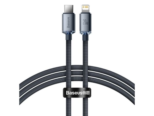 Baseus CAJY000201, Grå, USB C, Lightning, 1,2 m, Hankjønn, Hankjønn