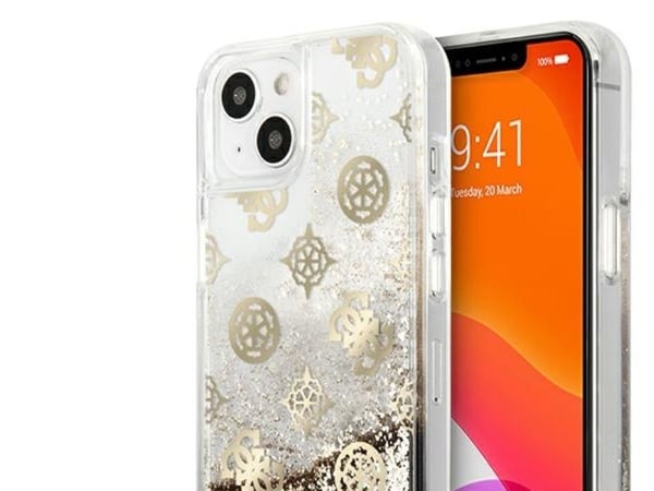 Guess GUHCP13SLGPEGO iPhone 13 mini 5,4" - gull/gull hardcase Peony Liquid Glitter