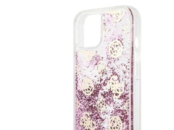 Guess GUHCP13SLGPEPI iPhone 13 mini 5,4" rózowy/pink hardcase Peony Liquid Glitter