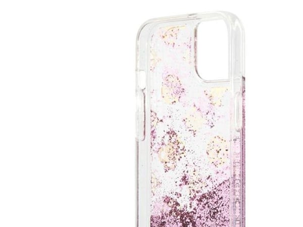 Guess GUHCP13SLGPEPI iPhone 13 mini 5,4" rózowy/pink hardcase Peony Liquid Glitter