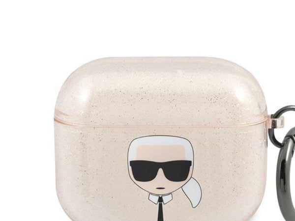 Karl Lagerfeld Glitter Karl's Head-deksel til AirPods 3 - gull