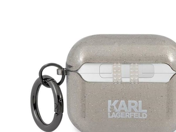 Karl Lagerfeld KLA3UKHGK AirPods 3 suojus musta/musta Glitter Karl`s Head