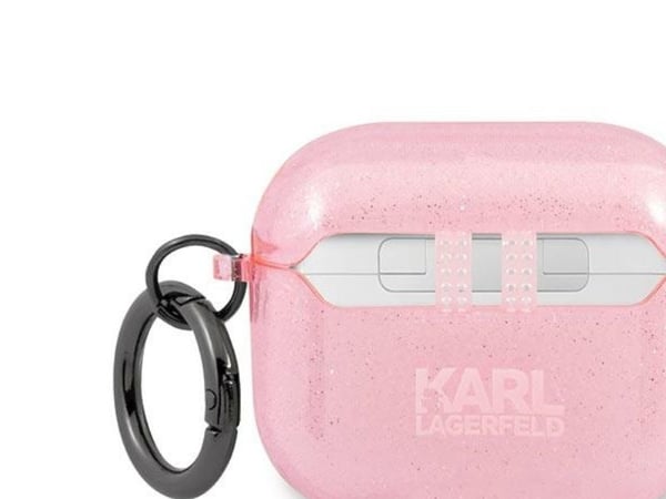 Karl Lagerfeld Glitter Karl's Head-skal till AirPods 3 - rosa