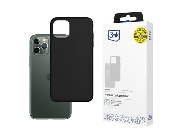 3MK Matt Case, Rund (shell case), Apple, iPhone 12/1, 15,5 cm (6.1"), Svart