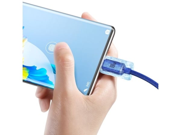 Baseus Crystal Shine USB-C-kaapeli, 100W, 2m (sininen)