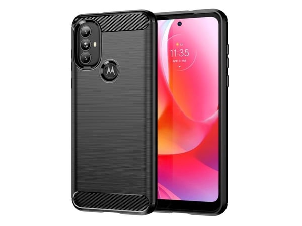 Hurtel Carbon Case fleksibelt deksel til Motorola Moto G Power 2022 - svart