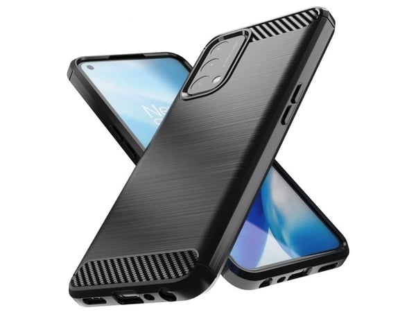 Carbon Case fleksibelt deksel til OnePlus Nord N200 5G - svart