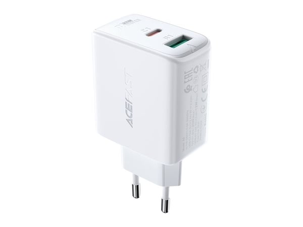 Acefast vegglader USB Type C / USB 32W, PPS, PD, QC 3.0, AFC, FCP hvit (A5 white)