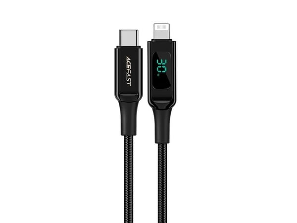 Acefast USB-C til Lightning-kabel 1,2 m svart (6974316281030)