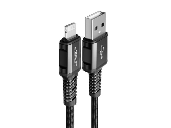 Acefast MFI USB - Lightning kaapeli 1.2m, 2.4A musta (C1-02 musta)
