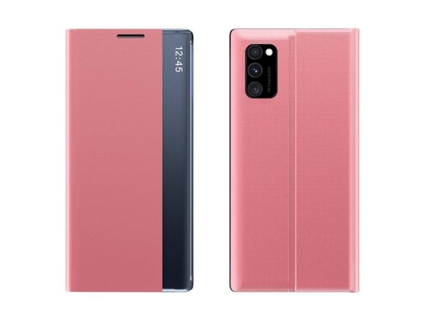 Ny Sleep Case-deksel med klafffunksjon for stativ til Poco M4 Pro 5G - rosa