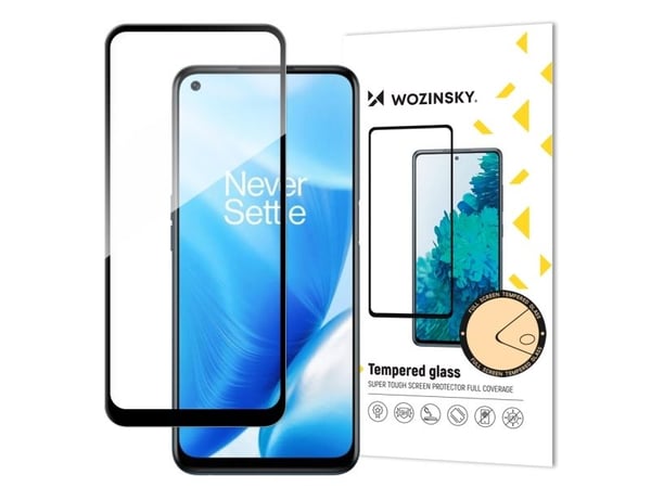 Wozinsky Super Tough fulllim herdet glass med rammevennlig cover til OnePlus Nord N200 5G - Svart