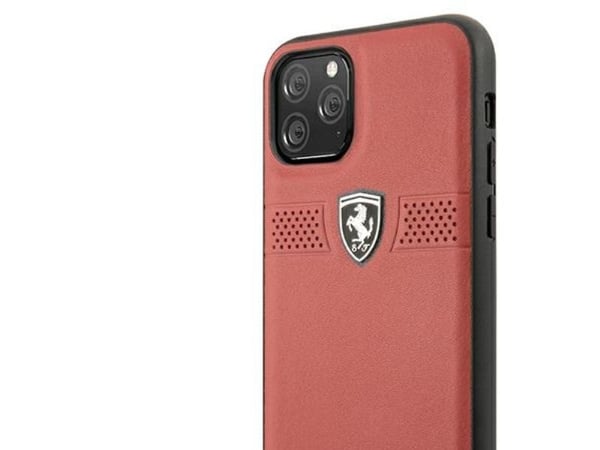 Ferrari FEOBAHCN58RE hårt fodral Off Track Leather till iPhone 11 Pro 5,8" - röd/röd