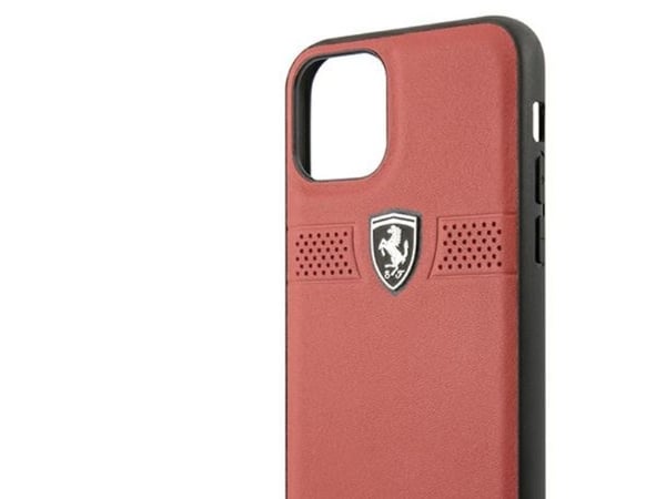 Ferrari FEOBAHCN58RE hårt fodral Off Track Leather till iPhone 11 Pro 5,8" - röd/röd