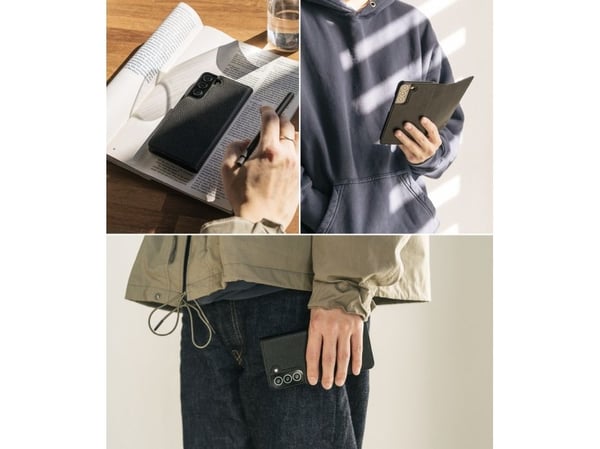 Ringke Folio Signature flip-lærdeksel til Samsung Galaxy S22 + (S22 Plus) – svart (FSS118R262)